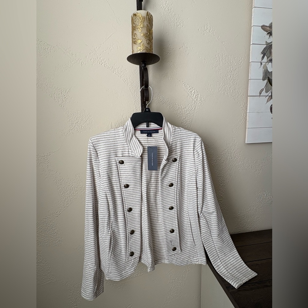 Tommy Hilfiger White Striped Women's Blazer